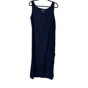 Excitation Blue‎ Plaid Sleeveless Maxi Dress XL MODEST